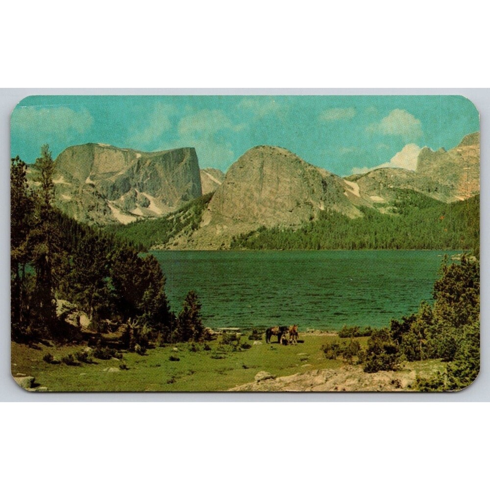 Vintage Postcard Graves Lake Wind River Mountains Wyoming Dexter Press Sanborn